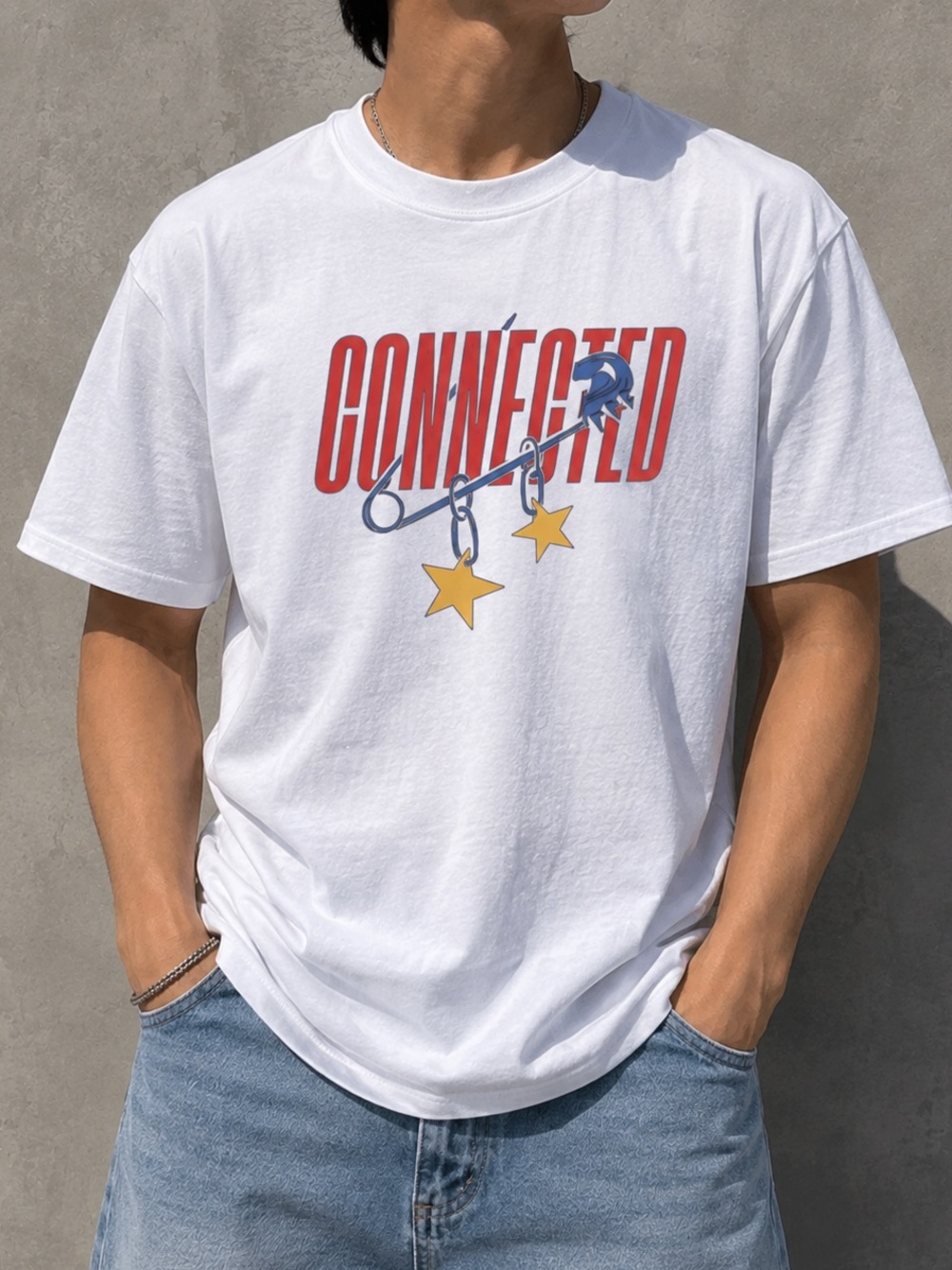 Connected Sonic White Graphic Tank Top Y2K Streetwear